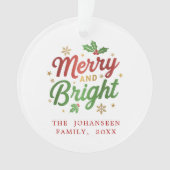 Vrolijk en helder moderne Retro Kerstmis Typografi Ornament (voorkant)