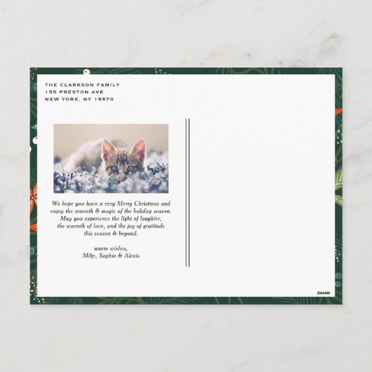 Vrolijk en helder penseel belettering foto kerst feestdagenkaart (Achterkant)