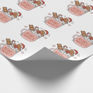 Vrolijk en helder peperkoek in bad van cacao cadeaupapier