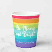 Vrolijk en helder Rainbow Custom Christmas Party Papieren Bekers (Voorkant)