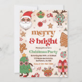Vrolijk en helder retro kerstfeest kaart (Voorkant)
