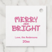 Vrolijk en helder rood Candy Cane Kerstmis Bedankjes Labels (Achterkant)