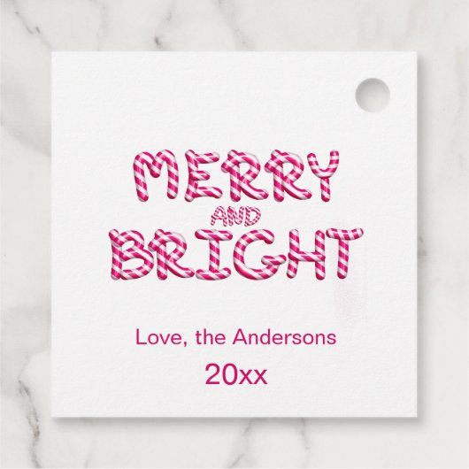 Vrolijk en helder rood Candy Cane Kerstmis Bedankjes Labels (Achterkant)