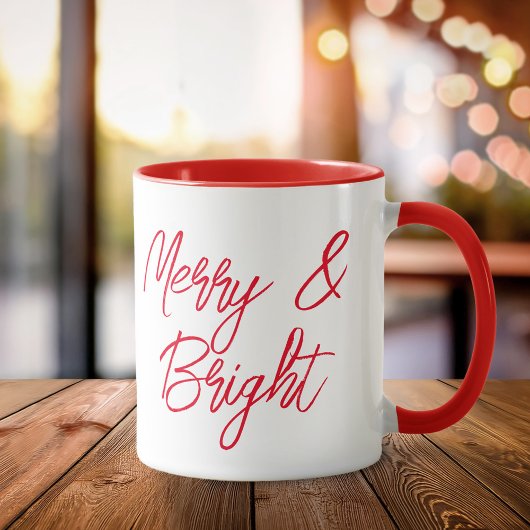 Vrolijk en helder rood script mok
