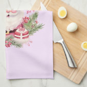 Vrolijk en helder - Roze Kerstman Theedoek (Quarter Fold)