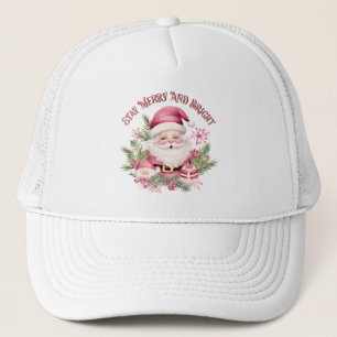 Vrolijk en helder - Roze Kerstman Trucker Pet