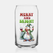 Vrolijk en helder sneeuwman blikvorm glas (Achterkant)