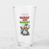 Vrolijk en helder sneeuwman glas (Achterkant)