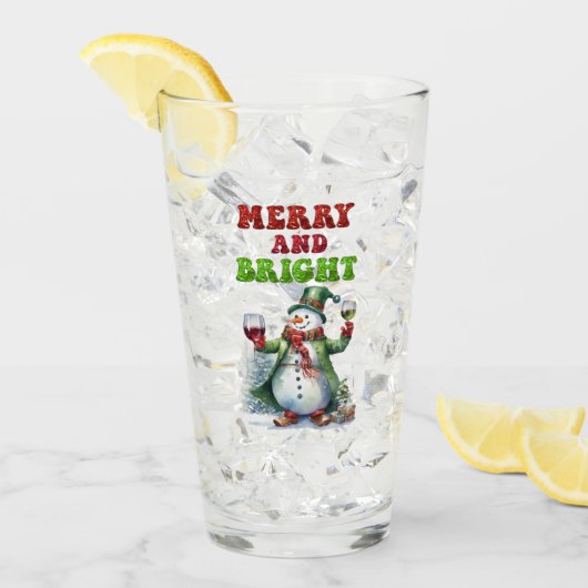 Vrolijk en helder sneeuwman glas (Voorkant ijs)