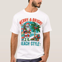 Vrolijk en helder, strandstijl - feestelijke kerst t-shirt