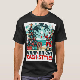 Vrolijk en helder, strandstijl - feestelijke kerst t-shirt
