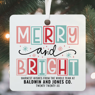 Vrolijk en helder trendy  aangepaste kerst metalen ornament