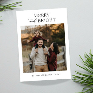 Vrolijk en helder vrolijk familie foto kerst feestdagenkaart