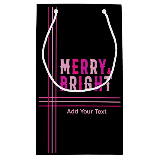 Vrolijk en helder vrolijk kerstfeest klein cadeauzakje (Achterkant)