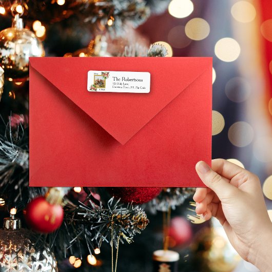 Vrolijk en helder Waterverf Floral Foto Adres Etiket