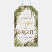 Vrolijk en Helder Waterverf Kerstkrans Cadeaulabel (Voorkant)