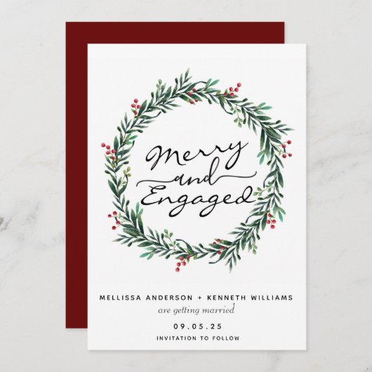 Vrolijk en ingepast kerstgeschut sparen de Datum Feestdagenkaart (Voorkant / Achterkant)