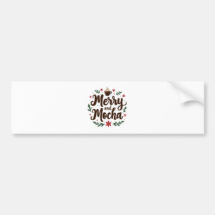 Vrolijk en Mocha Drink Kerstkoffie Xmas Bumpersticker