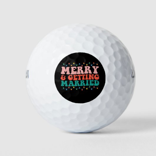 Vrolijk en trouwen paar kerst groovy golfballen (Voorkant)