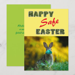 Vrolijk en veilig Pasen   Cute Funny Rabbit met Ma Feestdagenkaart