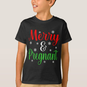 Vrolijk en zwanger Grappig Kerstmis Santa Elf Gnom T-shirt
