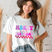 Vrolijk en zwanger Groovy Modern Kerstmis Tri-Blend Shirt