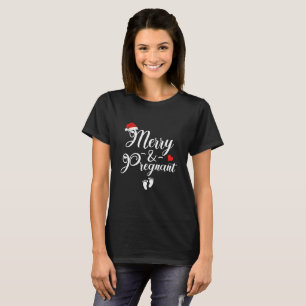 Vrolijk en zwanger kerst T-shirt