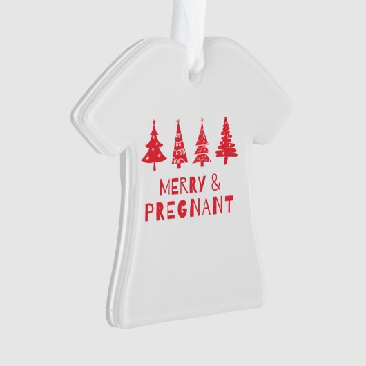 Vrolijk en zwanger met Kerstmis Ornament (voorkant)