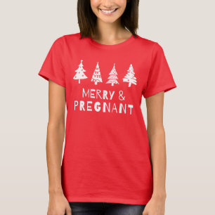 Vrolijk en zwanger met Kerstmis T-shirt