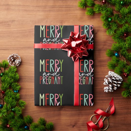 Vrolijk en zwanger zwangerschap Kerstmis mam Cadeaupapier (Feestdagen Geschenken)