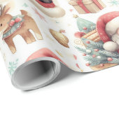 Vrolijk feestelijk kerstinpakpapier cadeaupapier (Rol Hoek)