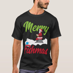 Vrolijk Fishmas Kerstboom Vissen Grappig T-shirt