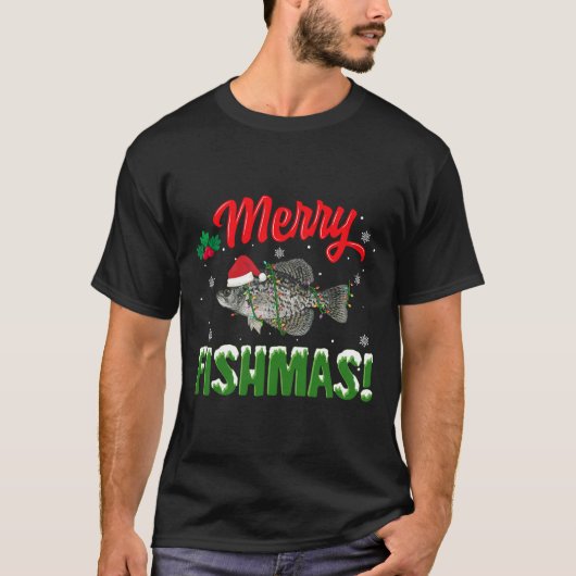 Vrolijk Fishmas Kerstmis Visliefhebber T-shirt (Voorkant)