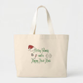 Vrolijk Fitmas en een Gelukkig Nieuw Achter Grote Tote Bag (Voorkant)