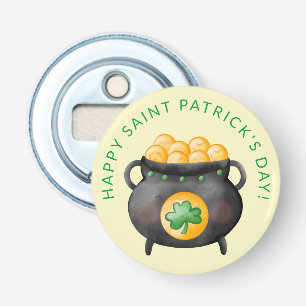 Vrolijk gejuich Sint Patrick's Day Button Flesopener