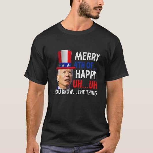 Vrolijk gelukkig 4e van jullie weet...het ding gra t-shirt (Voorkant)