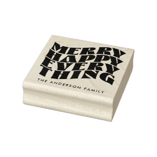 Vrolijk Gelukkig Alles Groovy Vakantie Kerstmis Rubberstempel