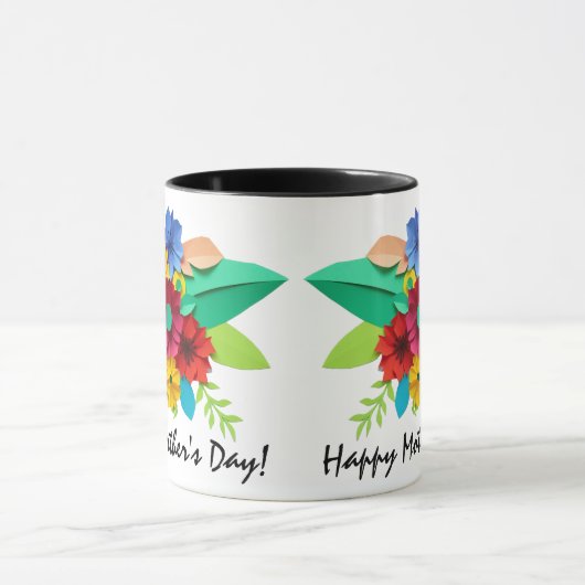 Vrolijk gesneden papier boeket Mok (Midden)