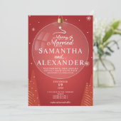 Vrolijk & Getrouwd Foto Kerstmis Star Trees Bruilo Kaart (Staand voorkant)