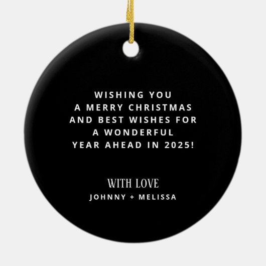 Vrolijk & Getrouwd Passen getrouwd Foto Kerstmis Keramisch Ornament (Achterkant)