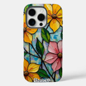 Vrolijk Glas in lood Flower ArtWork Case-Mate iPhone Case (Achterkant)