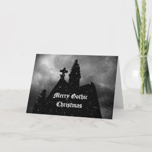 Vrolijk Gotisch Kerstkaartje Feestdagen Kaart