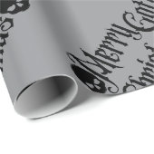 Vrolijk gotisch kerstschedel inpakpapier (Rol Hoek)