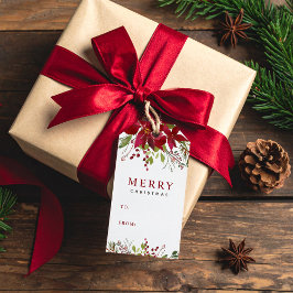 Vrolijk groen Vrolijk Kerstfeest Kraft Cadeaulabel