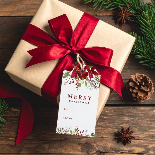 Vrolijk groen Vrolijk Kerstfeest Kraft Cadeaulabel