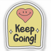 Vrolijk hart - 'Ga door!' Motivatie Sticker (Voorkant)