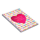 Vrolijk Hart Kleurrijk Patroon Notitieboek (Rechterzijde)