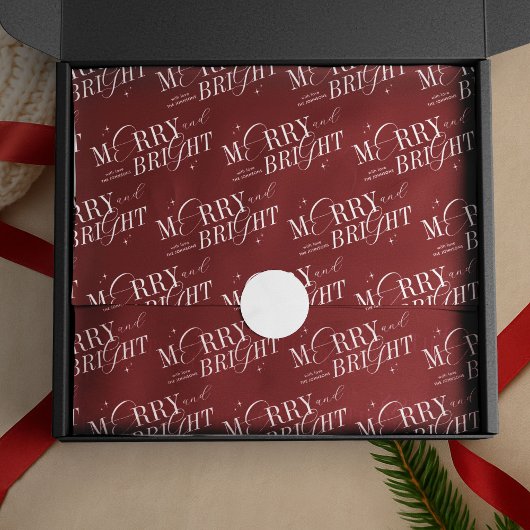 Vrolijk & Helder Elegant Script Modern Rood Kerstm Tissuepapier