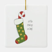 Vrolijk & Helder Foto Keramisch Vierkant Ornament (Achterkant)