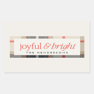 Vrolijk & Helder Gezellig Winter Plaid Vakantie Ca Rechthoekige Sticker